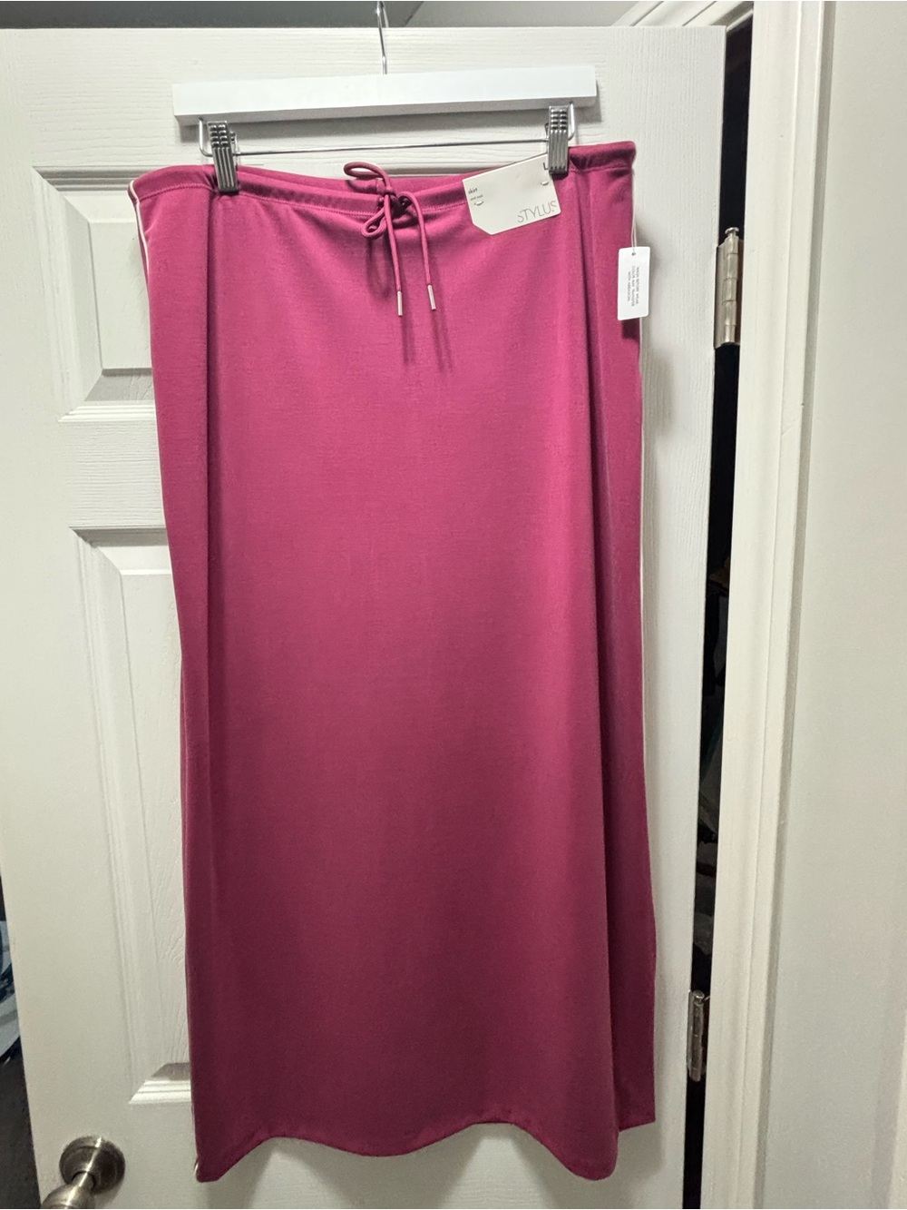 STYLUS Drawstring Waist Maxi Skirt - Rose Pink